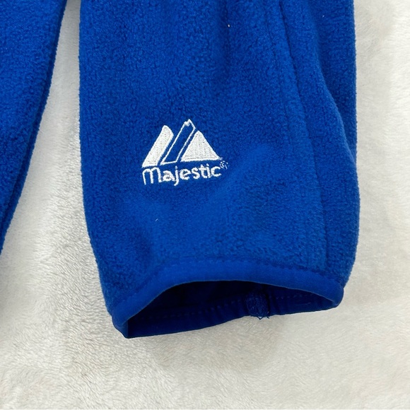 Majestic Baseball Dodgers Blue Poly Tech Fleece Pullover Long Sleeve Shirt MLB - Picture 2 of 13